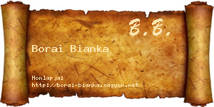 Borai Bianka névjegykártya