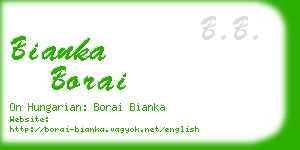 bianka borai business card